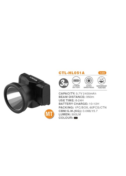 RECHARGEABLE HEADLIGHT CTL-HL051A