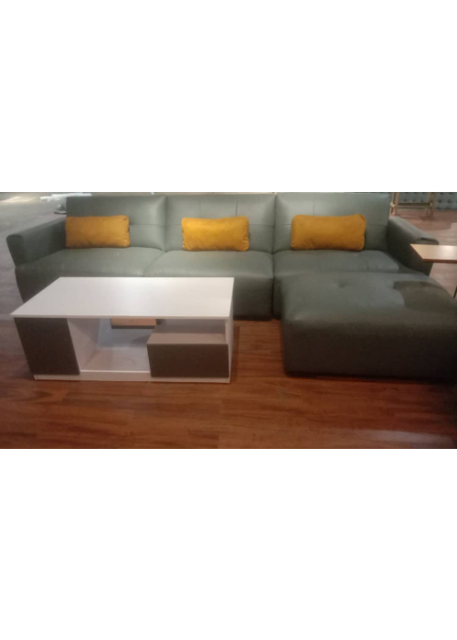 LEATHER SOFA SET WITH CENTER TABLE