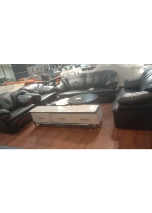 HIGH QUALITY LEATHER SOFA SET WITH CENTER TABLE AND TV SHELF
